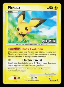 Pichu 45/100 Reverse Holo Burger King Promo Pokemon Card - Image 1