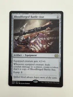 Bloodforged Battle-Axe MTG Magic the Gathering Card NM Near Mint 2X2 - Image 1