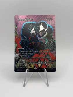 MTG Savage Beating (Borderless FOIL) - Marvel Eternal-Legal (MAR) M #0026 - Image 1