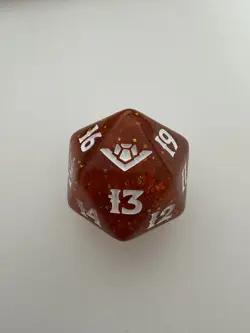 Thunder Junction Orange Glitter Bundle Oversized Dice Spindown D20 MTG Magic OTJ - Image 1