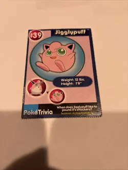 Jigglypuff 1999 Original 151 Pokemon Burger King PokeTrivia Trading Card #39 - Image 1