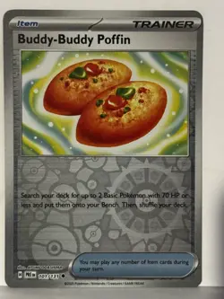 Buddy-Buddy Poffin Reverse Holo 101/131 SV: Prismatic Evolutions NM Pokemon Fast - Image 1
