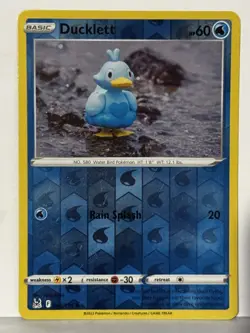 Ducklett Reverse Holo 046/196 SWSH11: Lost Origin NM Pokemon Fast Ship - Image 1