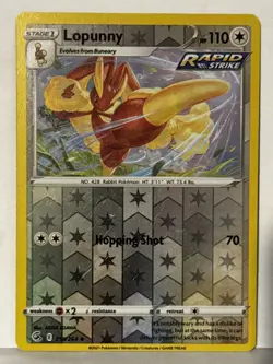Lopunny Reverse Holo 213/264 SWSH08: Fusion Strike NM Pokemon Fast Ship - Image 1