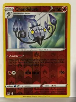 Chandelure Reverse Holo 026/196 SWSH11: Lost Origin NM Pokemon Fast Ship - Image 1