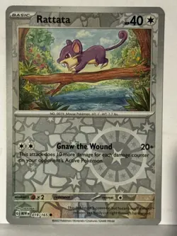 Rattata Reverse Holo 019/165 SV: Scarlet & Violet 151 NM Pokemon Fast Ship - Image 1