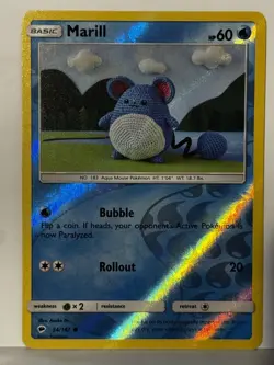 Marill Reverse Holo 34/147 SM - Burning Shadows NM Pokemon Fast Ship - Image 1