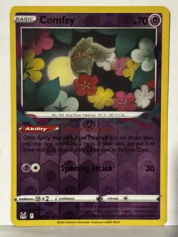 Comfey Reverse Holo 079/196 SWSH11: Lost Origin NM Pokemon Fast Ship - Image 1