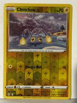 Chinchou Reverse Holo 052/203 SWSH07: Evolving Skies NM Pokemon Fast Ship - Image 1