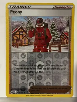Peony Reverse Holo 150/198 SWSH06: Chilling Reign NM Pokemon Fast Ship - Image 1
