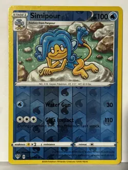 Simipour Reverse Holo 042/189 SWSH03: Darkness Ablaze NM Pokemon Fast Ship - Image 1
