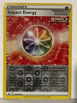 Impact Energy Reverse Holo 157/198 SWSH06: Chilling Reign NM Pokemon Fast Ship - Image 1