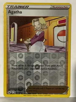 Agatha Reverse Holo 129/198 SWSH06: Chilling Reign NM Pokemon Fast Ship - Image 1