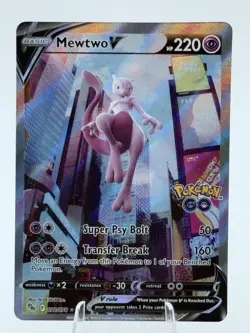 Pokemon Go Mewtwo V Full Art Holo Ultra Rare Card 072/078 Pokemon TCG Card NM FS - Image 1