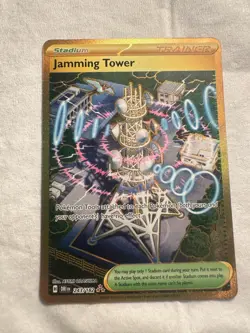 Jamming Tower 243/182 - Gold Hyper Rare Destined Rivals Pokemon TCG - NM Card - Image 1