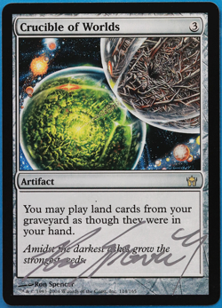 Crucible of Worlds Fifth Dawn NM Artifact Rare SIGNED CARD (504920) ABUGames - Image 1
