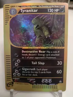 *Custom-made* Highest Quality, Holo,Tyranitar H28 Aquapolis "Display Card" - Image 1