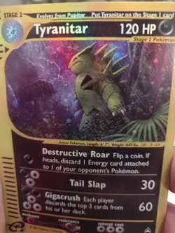 *Custom-made* Highest Quality, Holo,Tyranitar H28 Aquapolis "Display Card" - Image 4
