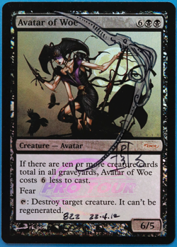 Avatar of Woe (Pro Tour) FOIL Promo NM SIGNED ALTERED (505190) ABUGames - Image 1
