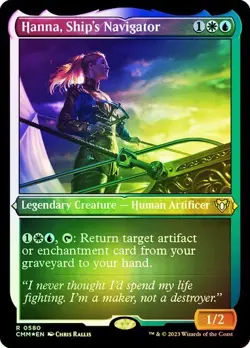 Hanna, Ship's Navigator FOIL ETCHED - 0580 - Rare- Commander Masters CMM MTG - Image 1