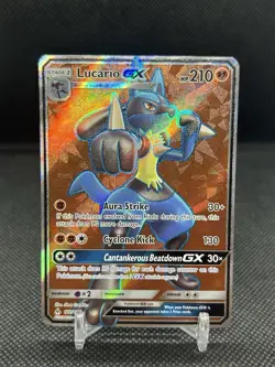 Pokemon TCG Lucario GX Full Art 122/131 Forbidden Light Rare Holo - Image 1