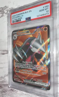 2025 POKEMON BLK EN-BLACK BOLT ULTRA RARE #160 EXCADRILL EX PSA 10 - Image 1