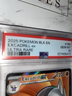 2025 POKEMON BLK EN-BLACK BOLT ULTRA RARE #160 EXCADRILL EX PSA 10 - Image 4