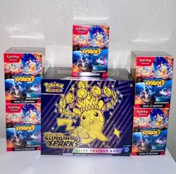 Pokemon Surging Sparks Elite Trainer Box and 5x Booster Bundle lot NEW SEALED - Image 1