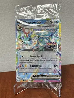 Pokemon TCG Prismatic Evolutions Vaporeon ex 023/131 Stamped Promo Surprise Box - Image 1