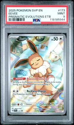 2025 POKEMON SVP EN-SV BLACK STAR PROMO #173 EEVEE PSA 9 - Image 1