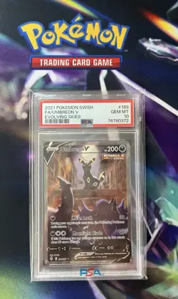 2021 Pokemon Sword & Shield Evolving Skies #189 Umbreon V Full Art PSA 10 - Image 1