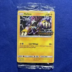 Pokemon TCG Raikou Lost Thunder Black Star Promo SM150 Stamped Holo Sealed - Image 1