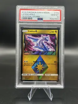 2018 POKEMON SUN & MOON CELESTIAL STORM #108 LATIOS HOLO PRISM STAR PSA 10 - Image 1