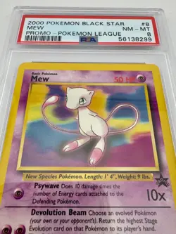 Pokemon TCG: Mew #8 NON-HOLO Pomo Black Star Pokemon League 2000 PSA 8 - Image 1