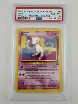 Pokemon TCG: Mew #8 NON-HOLO Pomo Black Star Pokemon League 2000 PSA 8 - Image 3