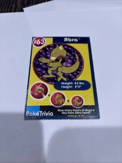 Abra #63 Pokemon The First Movie Promo Card PokeTrivia Regular MP - Image 1