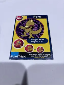Abra #63 Pokemon The First Movie Promo Card PokeTrivia Regular MP - Image 1