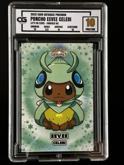 Eevee PONCHO Celebi CG Pristine 10 Card Database Go CGC PSA Pokemon 2025 - Image 1