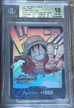 BGS 10 LUFFY PROMO CHAMPIONSHIP DON CARD 2025 WORLD FINAL ONE PIECE CARD ENGLISH - Image 1