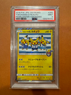 PSA 9 Yokohama's Pikachu 282/SM-P Japanese Pokemon Center Promo Card 2017 - Image 1