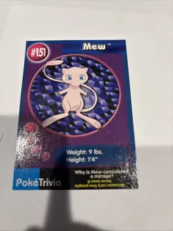 1999 Burger King PokeTrivia Trading Card - Mew #151 - Image 1