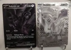 *Custom-made* *SALE*High Quality,2pc Set Reshiram/Zekrom Ex"Display Card" - Image 1