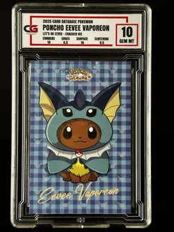 Eevee PONCHO Vaporeon CG 10 Card Database Go CGC PSA Pokemon 2025 - Image 1