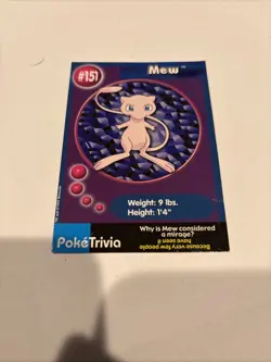 1999 Burger King PokeTrivia Trading Card - Mew #151 - Image 1