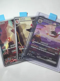 151 Charmander, Charmeleon, Charizard Set 168 169 201 Korean Pokemon Card SET NM - Image 2