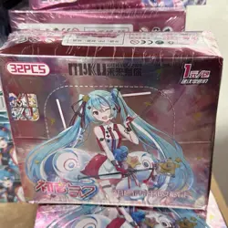 Hatsune Miku Doujin 32 Pack Booster Box CCG Trading Waifu Card Game Pink new - Image 1
