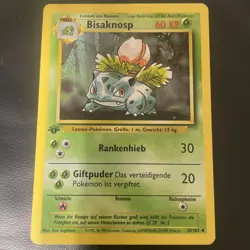 Pokemon Card Ivysaur BISAKNOSP GERMAN 1st Edition Base Set 30/102 Uncommon Clean - Image 1
