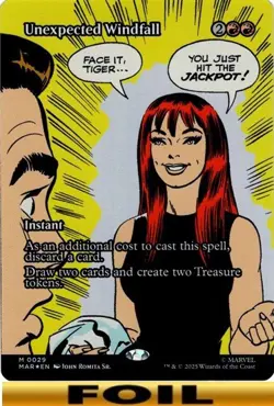 1x - Unexpected Windfall - FOIL BORDERLESS #29 - Marvel Eternal-Legal - NM MTG - Image 1