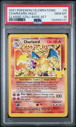 2021 POKEMON CELEBRATIONS CLASSIC COLL #4 CHARIZARD-HOLO PSA 10 - Image 1