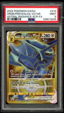 2022 Pokemon Astral Radiance #210 Origine forme Dialga Vstar secret Rare PSA 9 - Image 1
